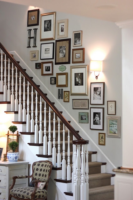 up stairs gallery wall