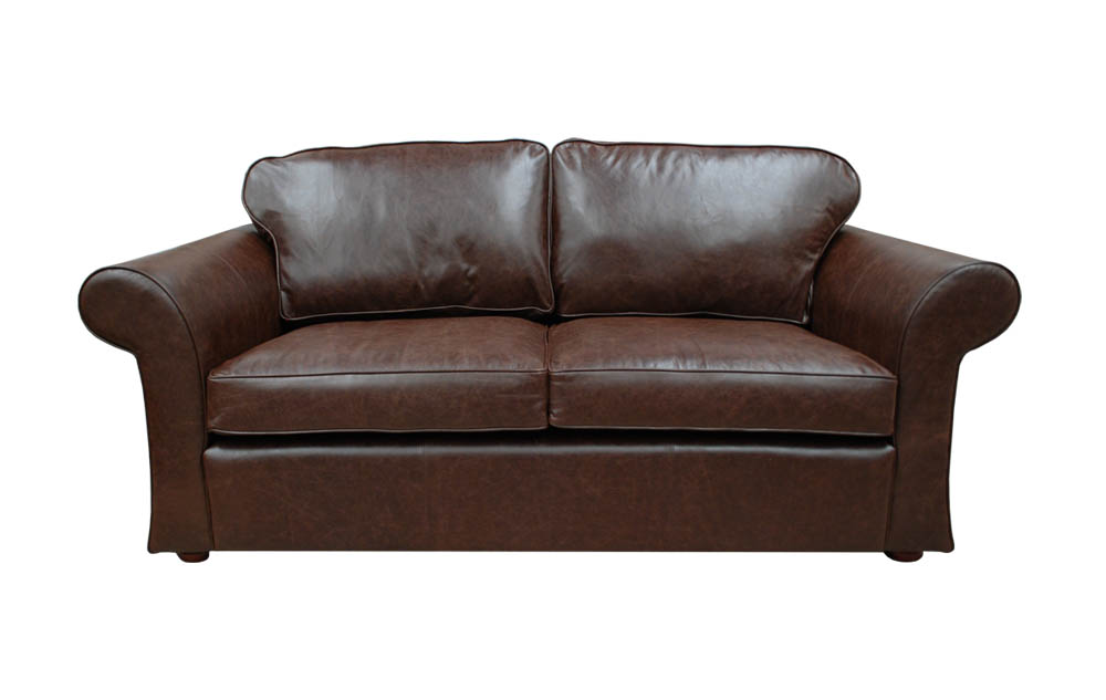 Brown leather couch