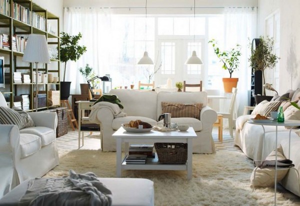 white ikea living room