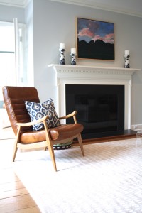 Living Room with Arm Chair and Fireplace