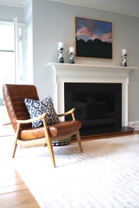 Living Room with Arm Chair and Fireplace