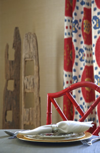 Red & Teal Dining Room